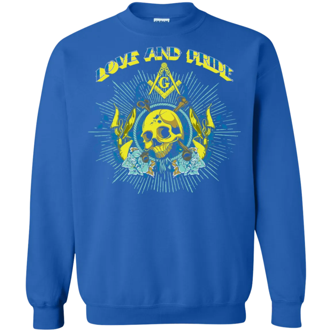 Love And Pride Masonic Skull Square & Compass Freemasson