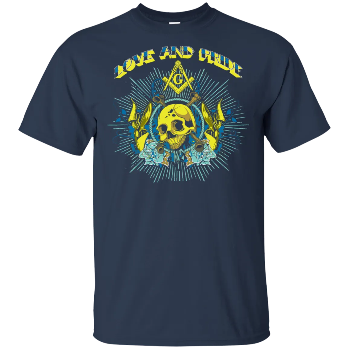 Love And Pride Masonic Skull Square & Compass Freemasson