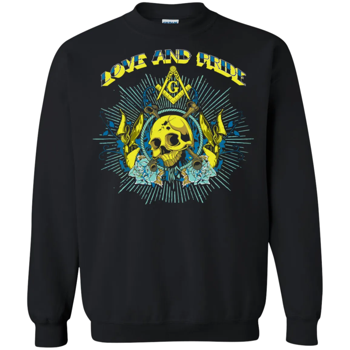 Love And Pride Masonic Skull Square & Compass Freemasson