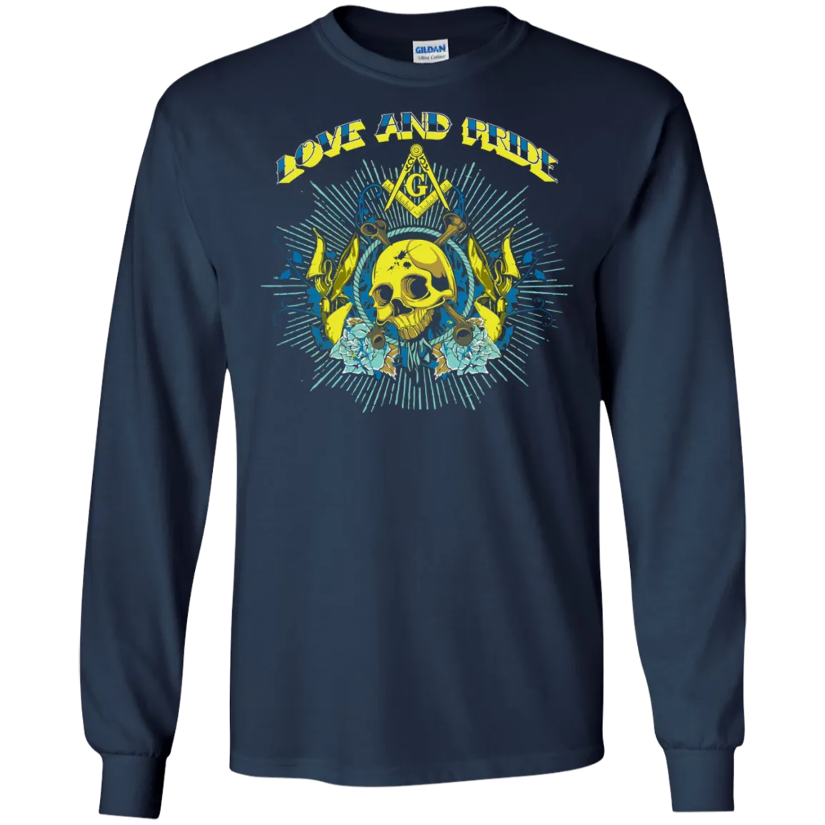Love And Pride Masonic Skull Square & Compass Freemasson