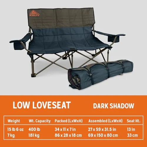 Loveseat Double 2 Person Camping Chair,Foldable Seat for Festivals,Concerts