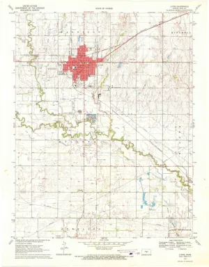 Lyons KS topo map, 1:24000 Scale, 7.5 X 7.5 Minute, Historical, 1970, Updated 1972, 27.12 x 21.15 in