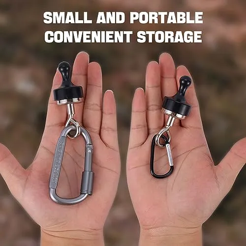 Magnetic Hooks for Canopy, Magnet Clip Hanger w/ Carabiner for Camping