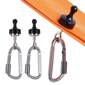 Magnetic Hooks for Canopy, Magnet Clip Hanger w/ Carabiner for Camping