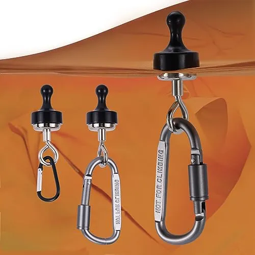 Magnetic Hooks for Canopy, Magnet Clip Hanger w/ Carabiner for Camping