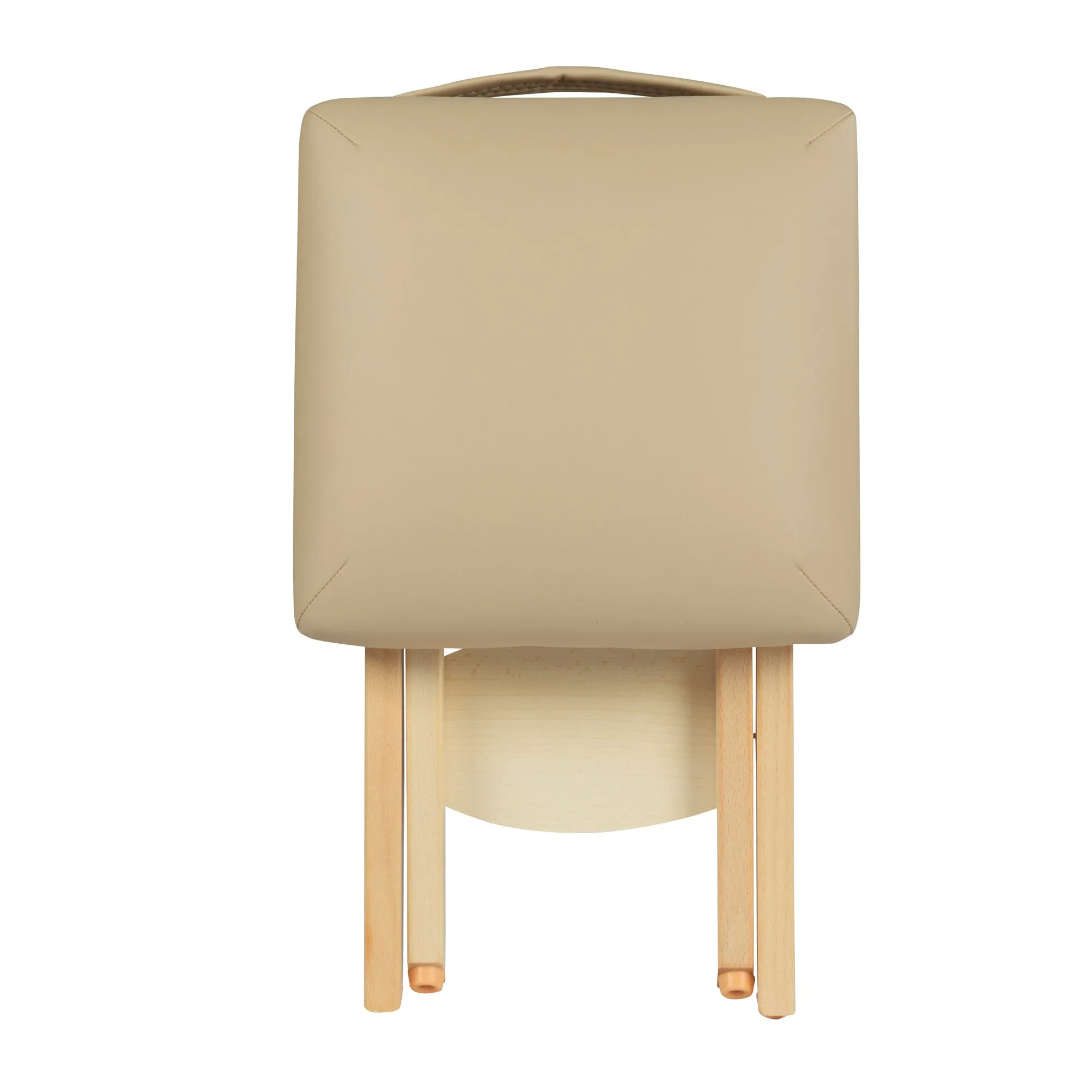 Master Massage Wooden Portable Folding Massage Stool- Lightweight Wood Foldable Tattoo Stool, Cream