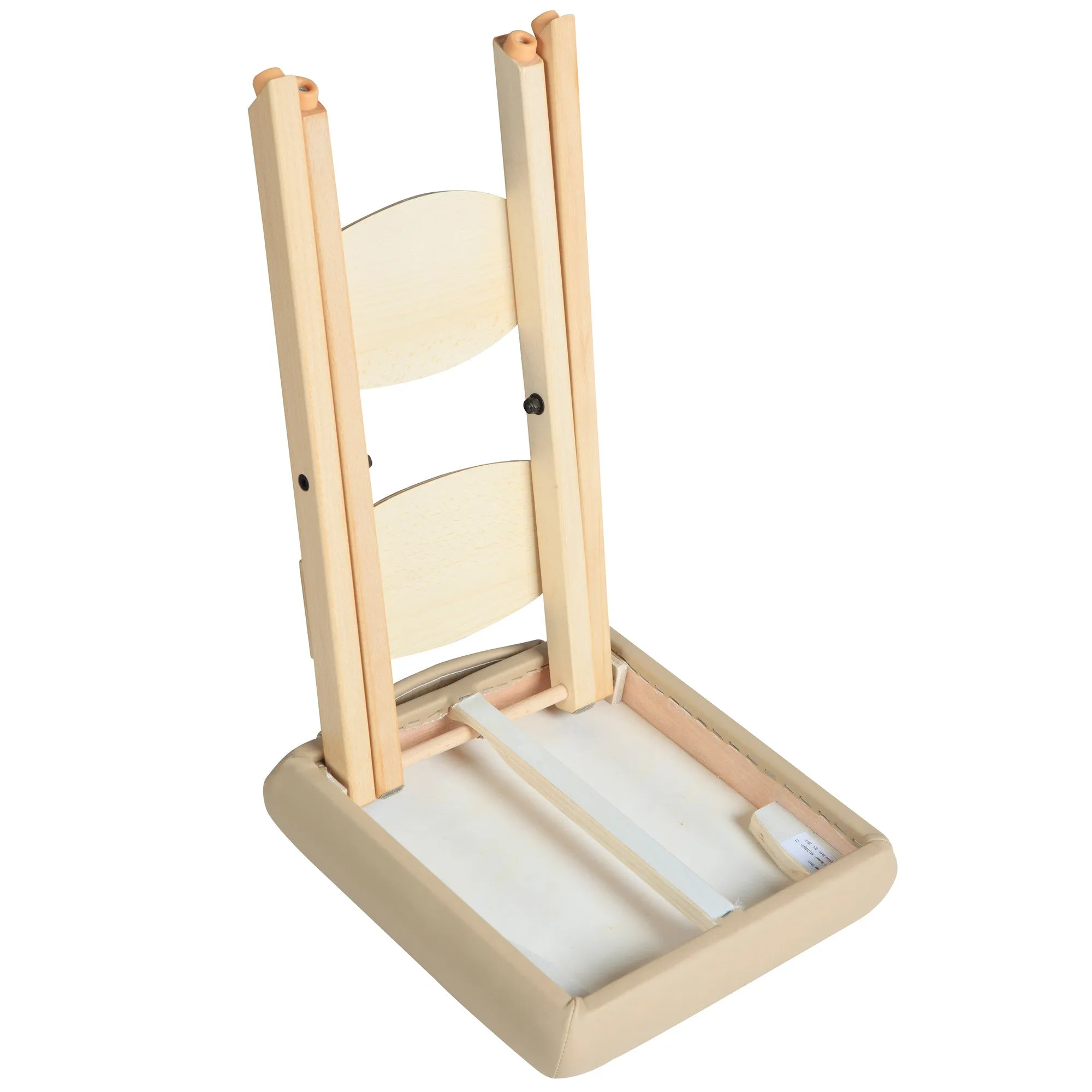 Master Massage Wooden Portable Folding Massage Stool- Lightweight Wood Foldable Tattoo Stool, Cream