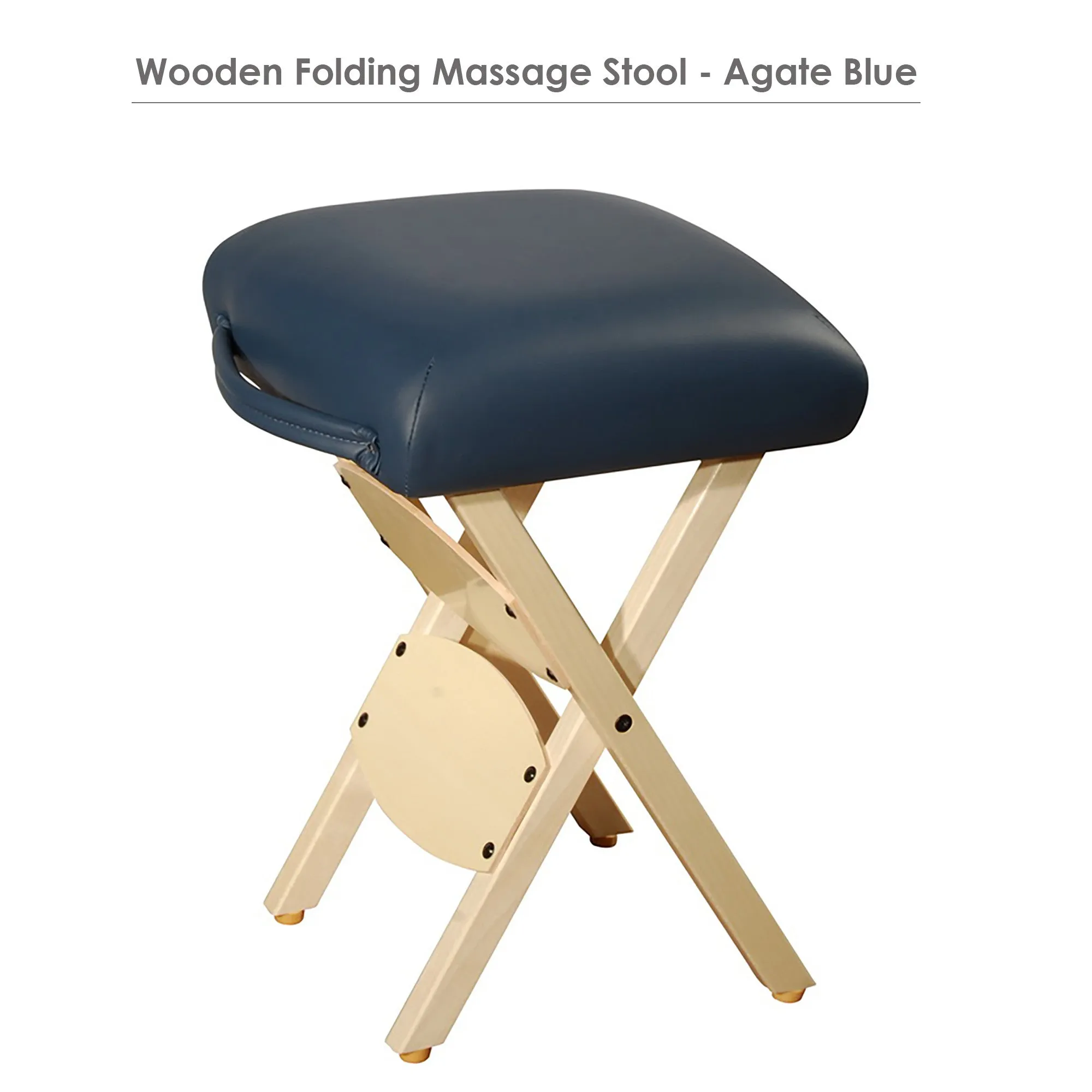 Master Massage Wooden Portable Folding Massage Stool- Lightweight Wood Foldable Tattoo Stool, Cream