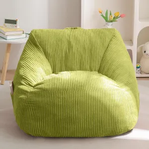 MAXYOYO Kids Bean Bag Chair, Bean Bag Couch with Handle, Comfy Toddler Chair for Boys and Girls, Accent Sofa Chair with Pocket for Gaming Reading Relaxing, Green
