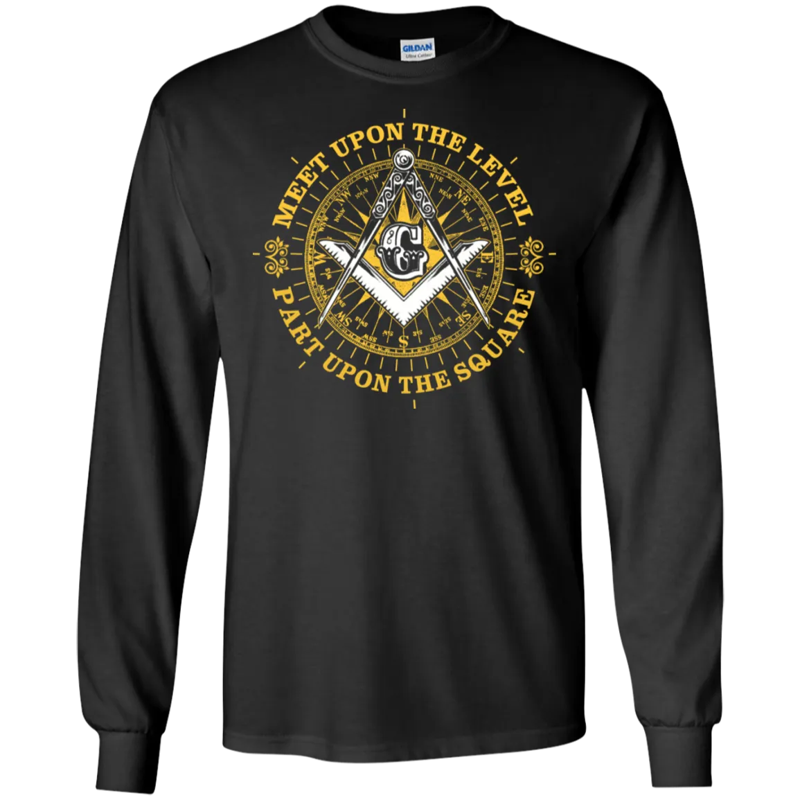 Meet Upon The Level Freemason Square & Compass Symbol