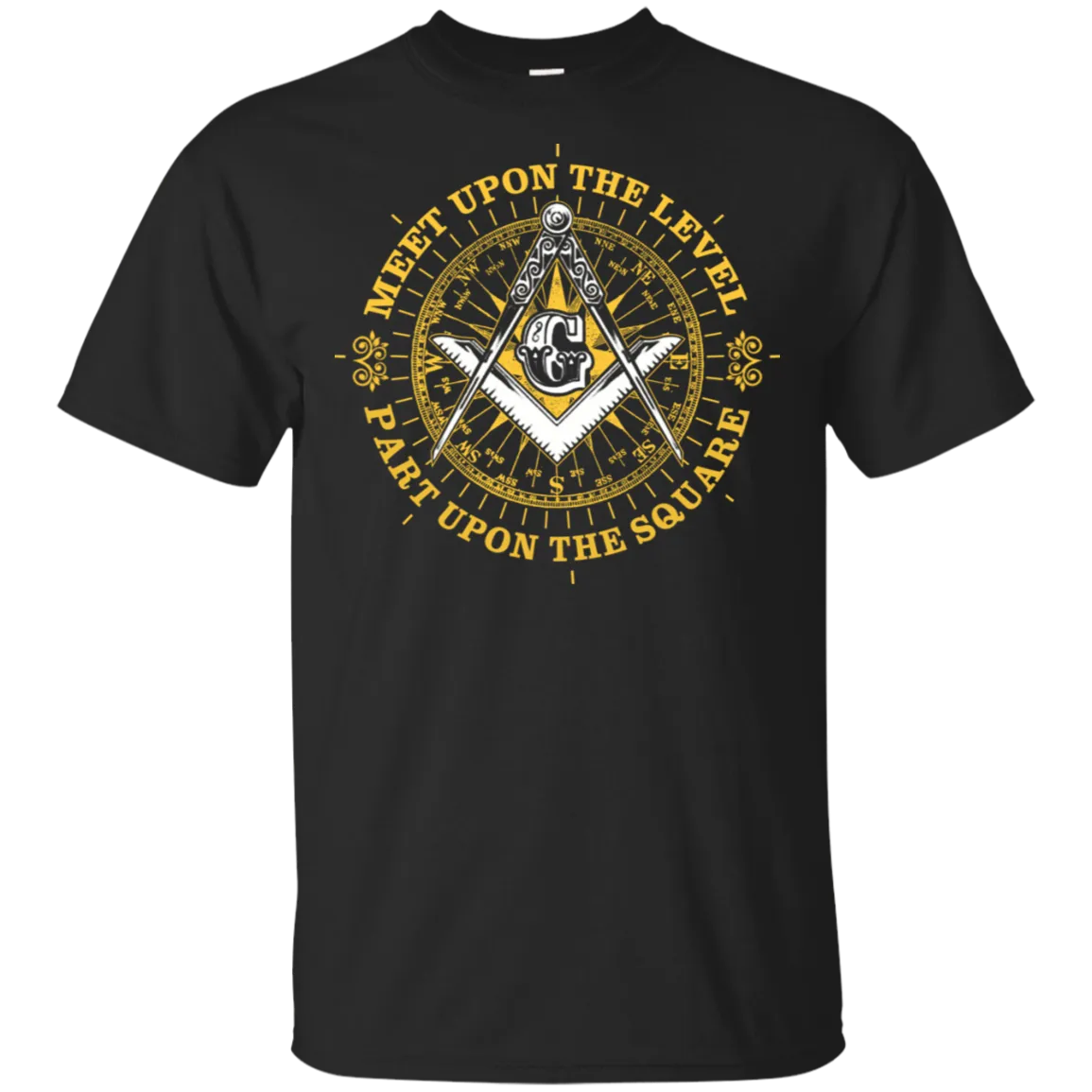 Meet Upon The Level Freemason Square & Compass Symbol