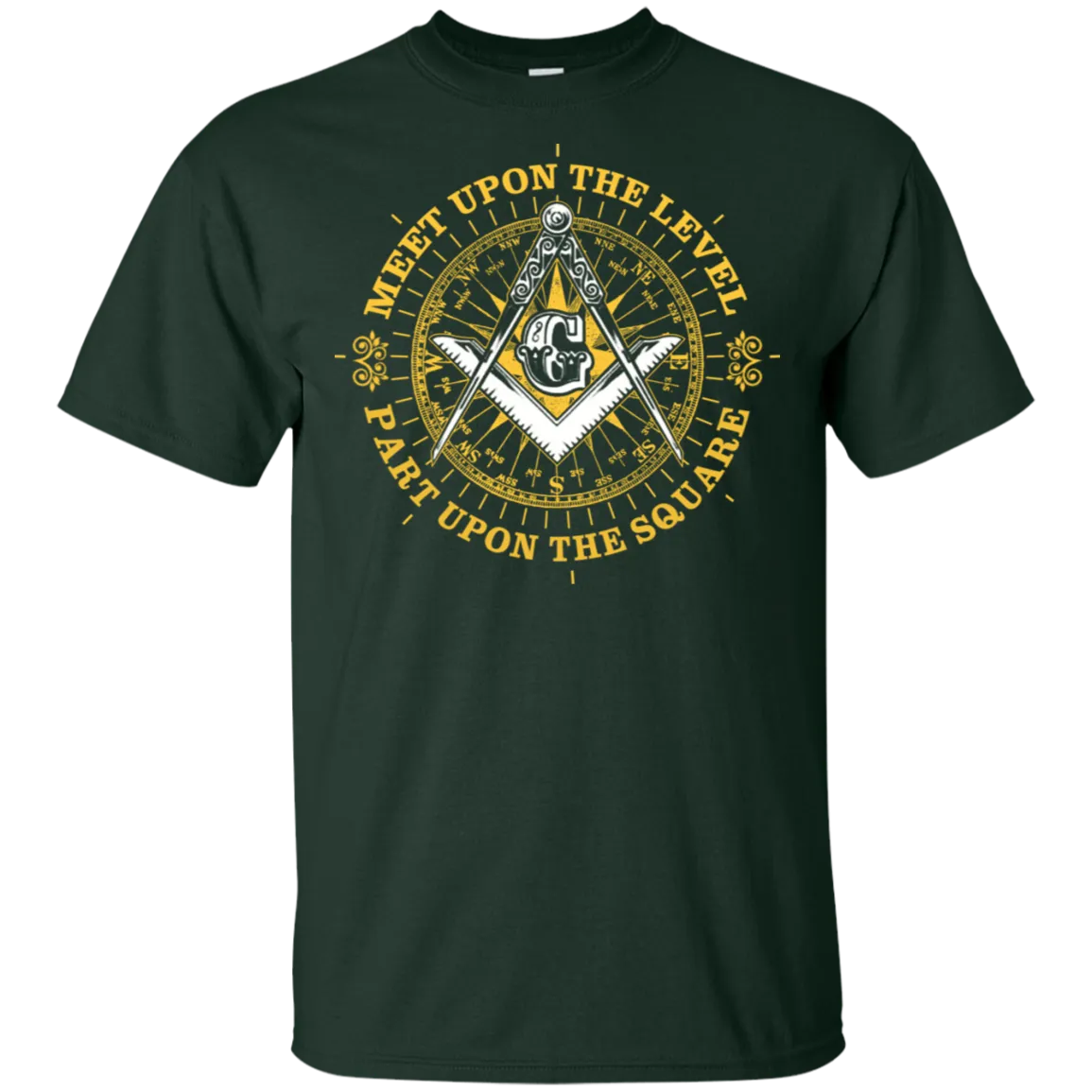 Meet Upon The Level Freemason Square & Compass Symbol