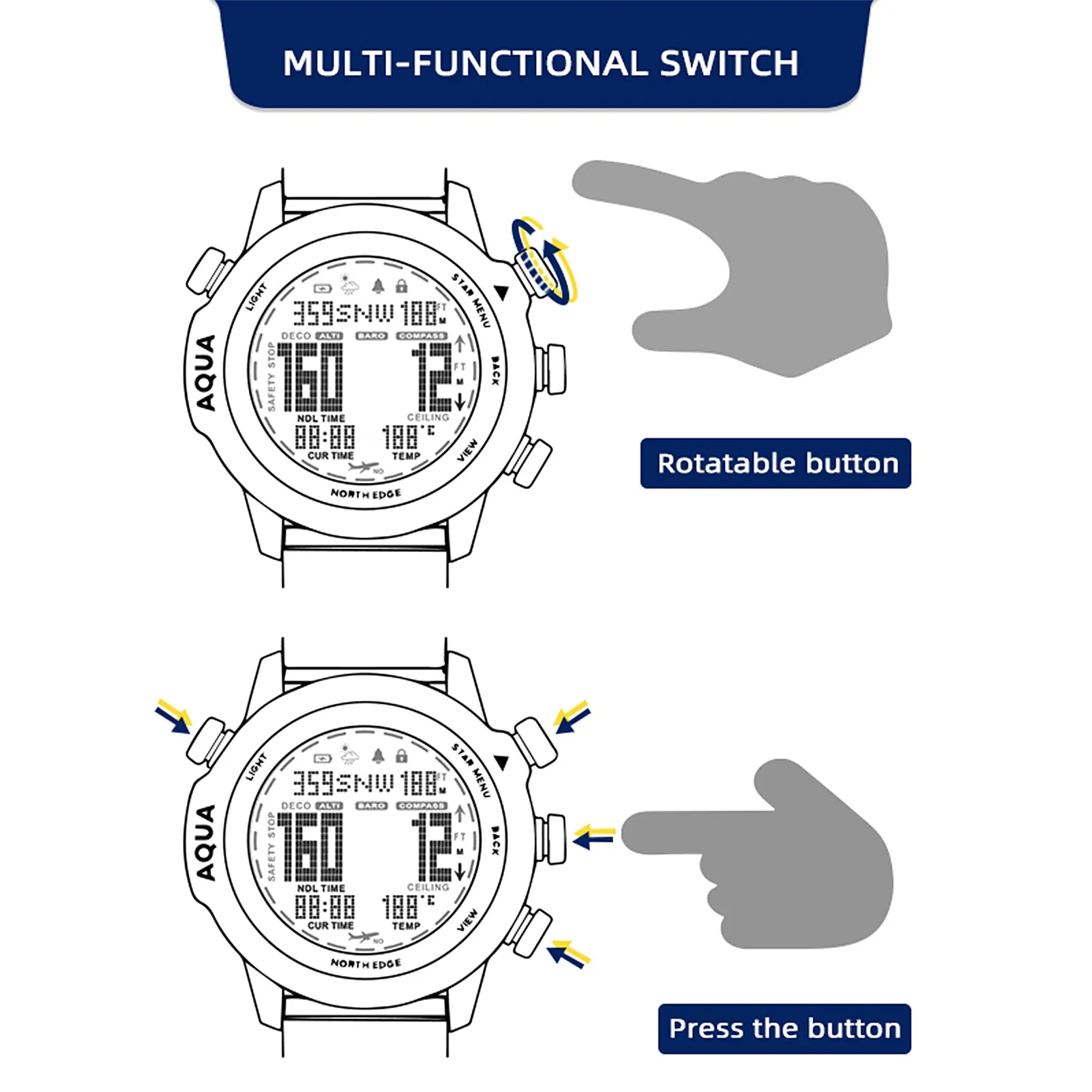 Men Sports Digital Analog Watch