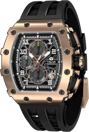 Mens Luxury Watch Watches for Men 50M Waterproof Japanese Quartz Movement Tonneau Stainless Steel Case Sapphire Glass with Chronograph Date Function Cool Unique Fashion Gift Watch