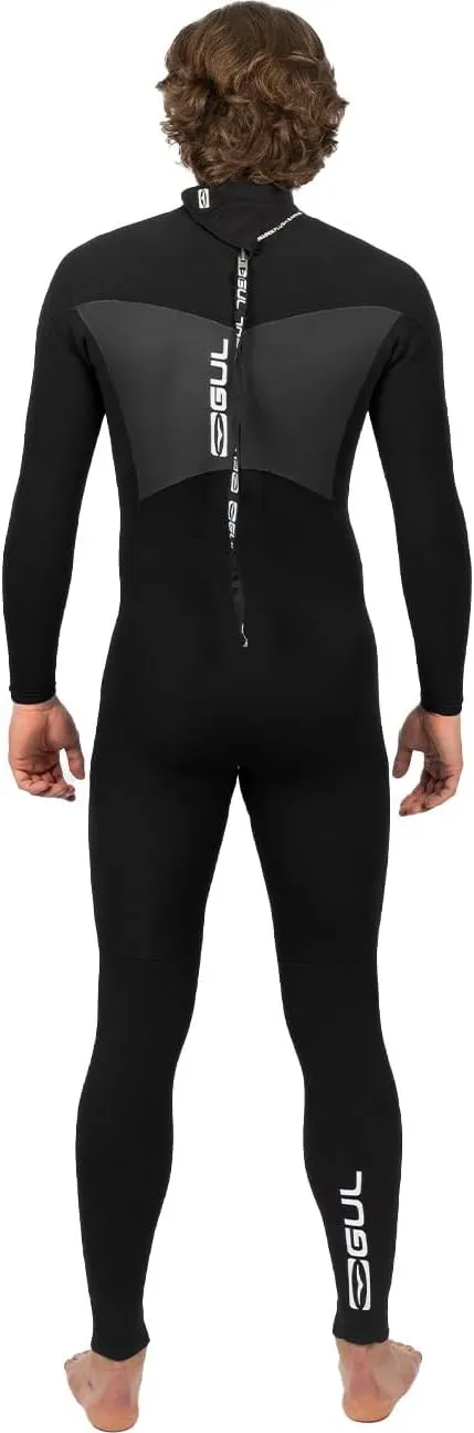 Mens Response 5/3mm GBS Back Zip Wetsuit - Black - Thermal Warm Heat Layer Layers Easy Stretch Waterproof