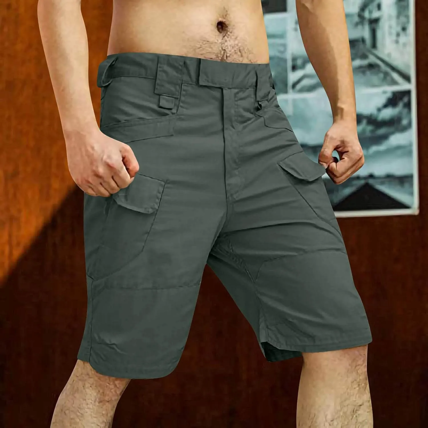 Mens Tactical Shorts Men's Sports Pocket Workwear Casual Loose Shorts Jogging Towncraft