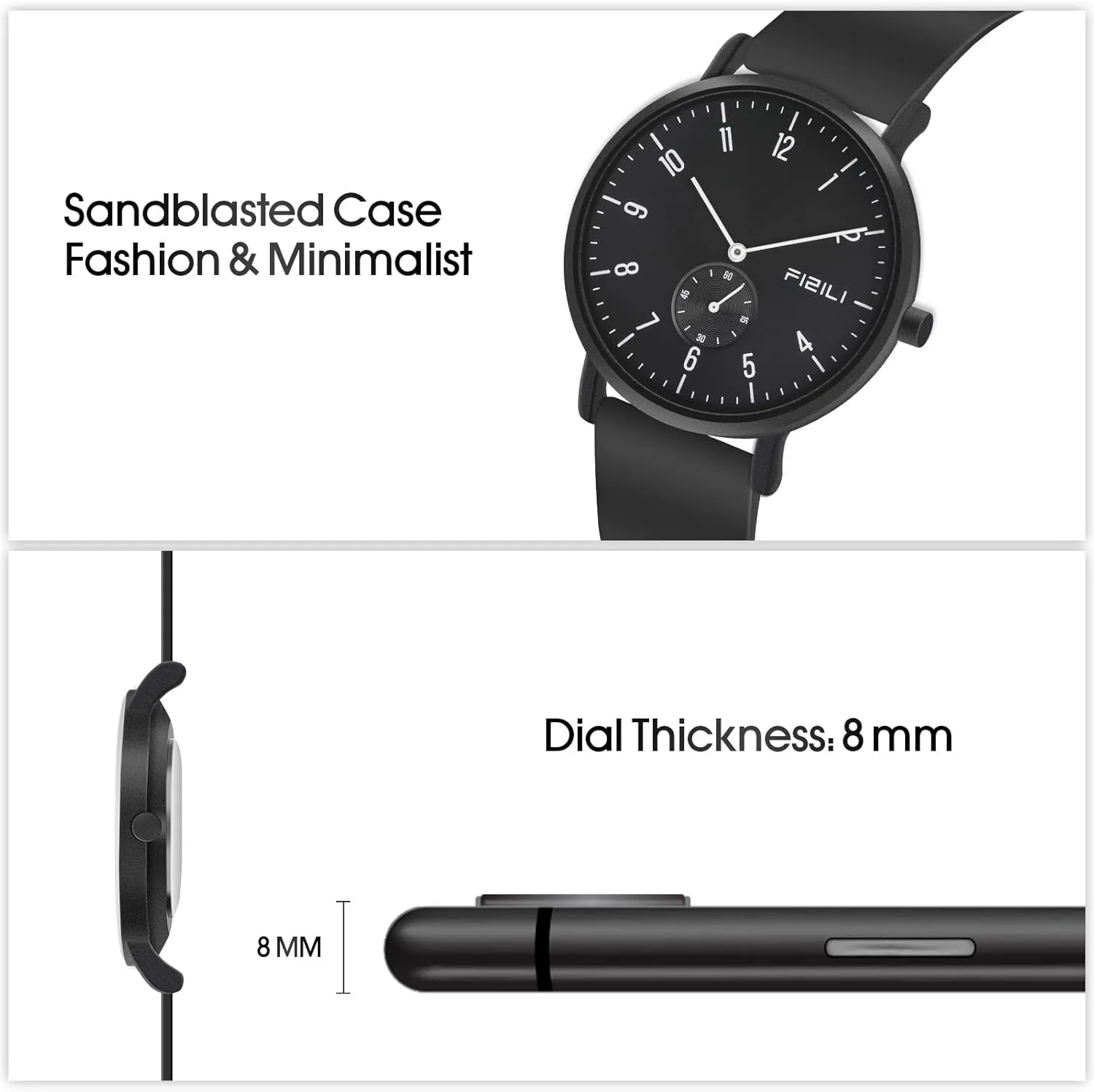 Mens Watches Minimalist Ultra Thin Waterproof Fashion Dressy Wrist Watch for Men Business Casual Luxury Quartz Analog Watch