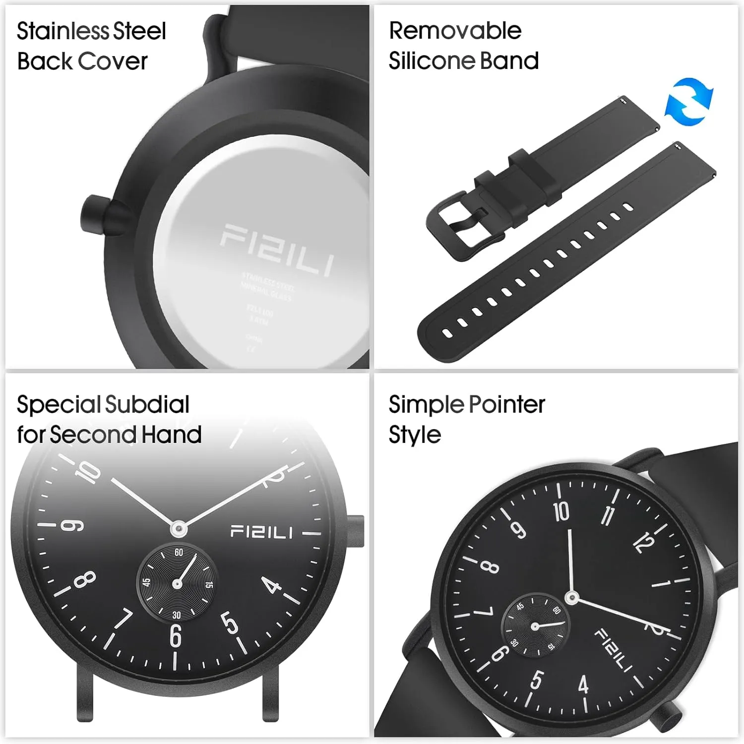 Mens Watches Minimalist Ultra Thin Waterproof Fashion Dressy Wrist Watch for Men Business Casual Luxury Quartz Analog Watch