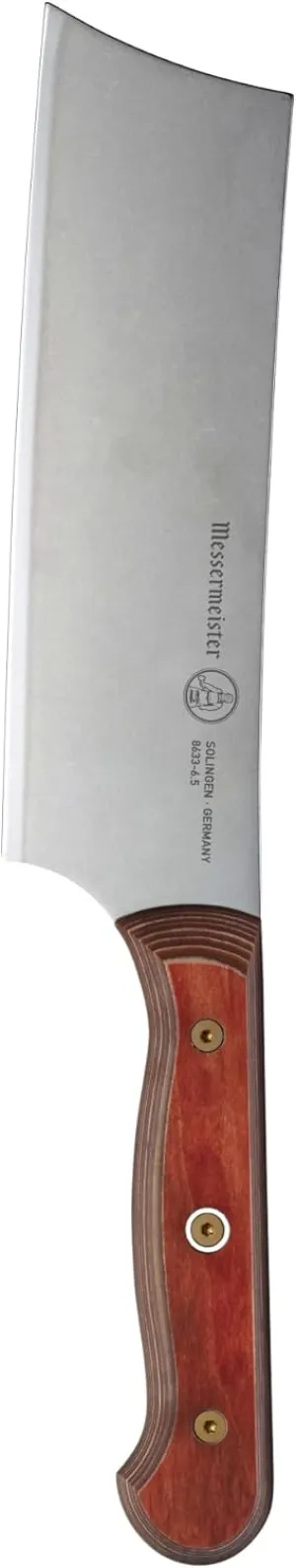 Messermeister Custom 6.5” Nakiri Knife, Terra Red - X50 German Stainless Steel - Rust Resistant & Easy to Maintain - Made in Solingen, Germany