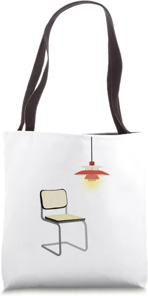 Mid-century modern chair and light Cesca chair PH5 lamp Tote Bag