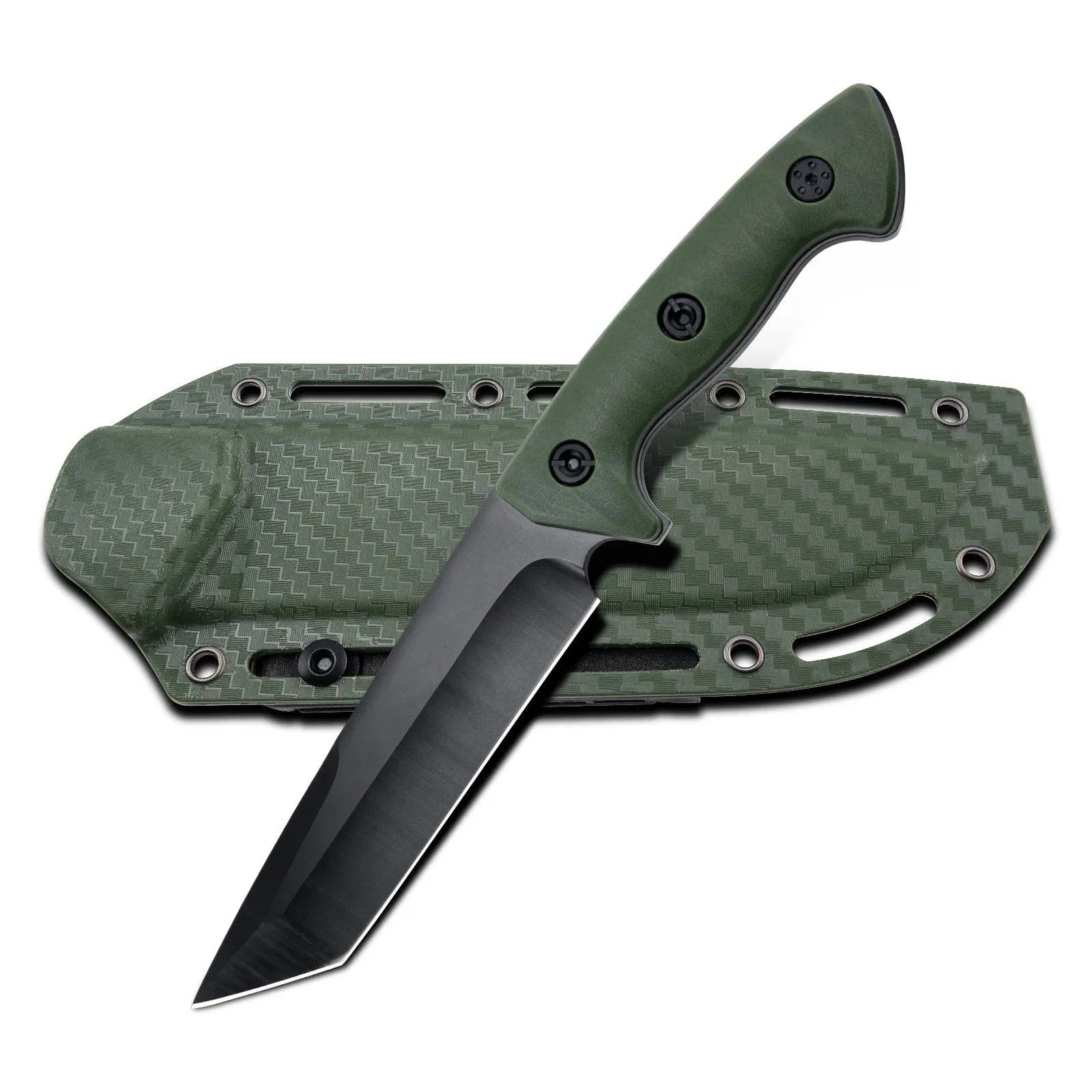 Military Survival Knife with Non-Slip Handle and Sheath