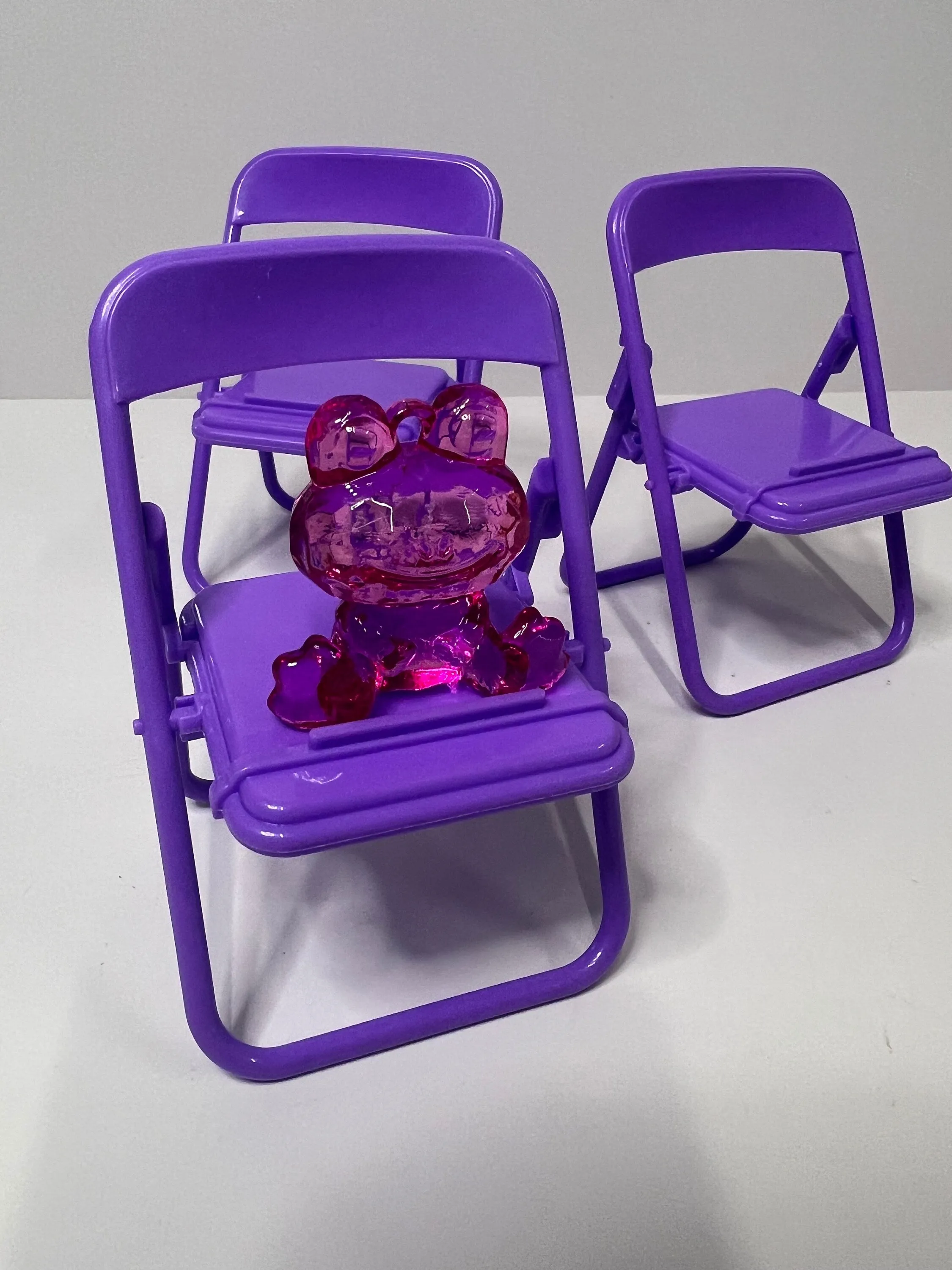 Miniature Folding Purple Chairs - Mini Chairs - Small Plastic Chairs