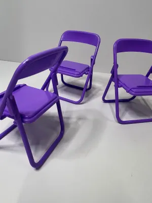 Miniature Folding Purple Chairs - Mini Chairs - Small Plastic Chairs
