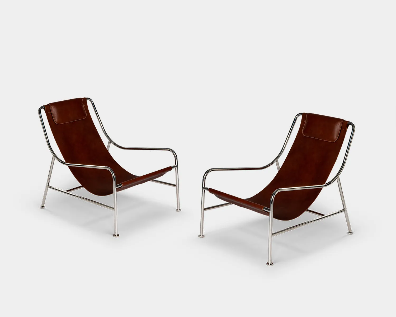 Minimalist Intdoor Living Room -Lisboa Chair in Leather - 2 Chairs