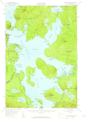 Moosehead Lake ME topo map, 1:62500 Scale, 15 X 15 Minute, Historical, 1957, Updated 1961, 20.8 x 17 in