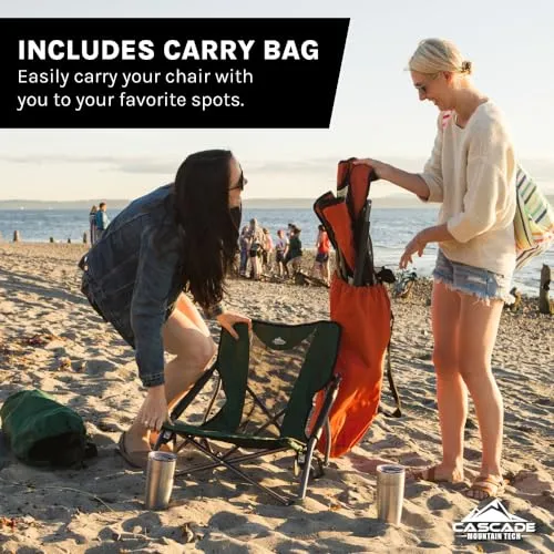 Mountain Tech Folding Camp Chair with Carry Bag for Camping,Beach,Picnic