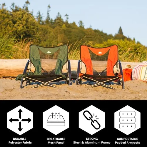 Mountain Tech Folding Camp Chair with Carry Bag for Camping,Beach,Picnic