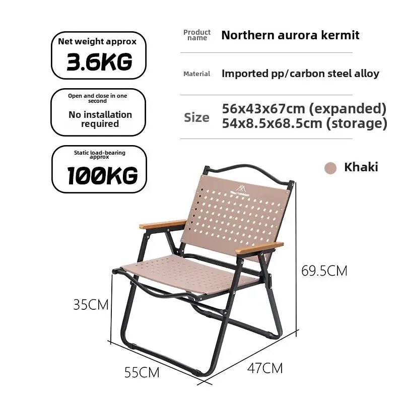 MOUNTAINHIKER New Portable Folding Camping Chairs Tourist Chairs PP/Plastic Wood&Aluminum Alloy Fishing Chairs Outdoor Furniture