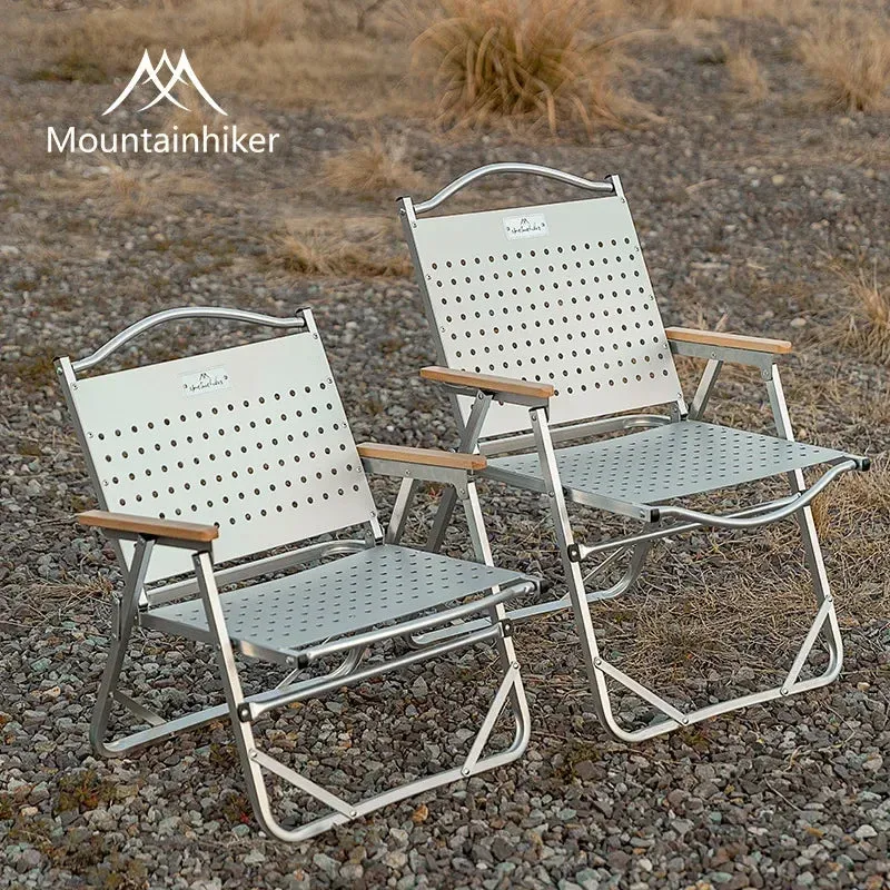 MOUNTAINHIKER New Portable Folding Camping Chairs Tourist Chairs PP/Plastic Wood&Aluminum Alloy Fishing Chairs Outdoor Furniture