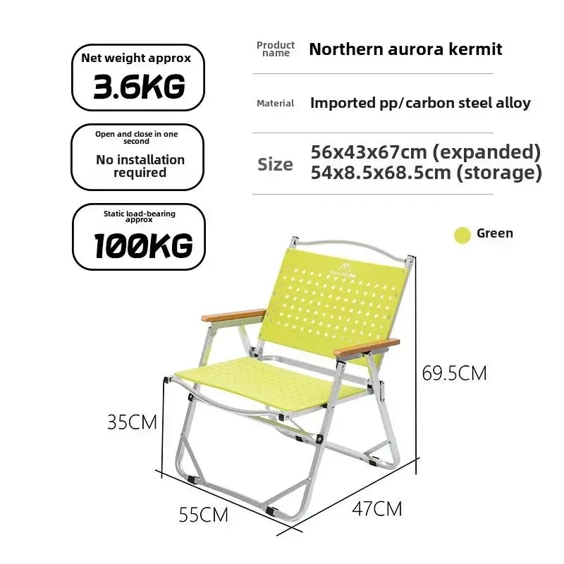 MOUNTAINHIKER New Portable Folding Camping Chairs Tourist Chairs PP/Plastic Wood&Aluminum Alloy Fishing Chairs Outdoor Furniture