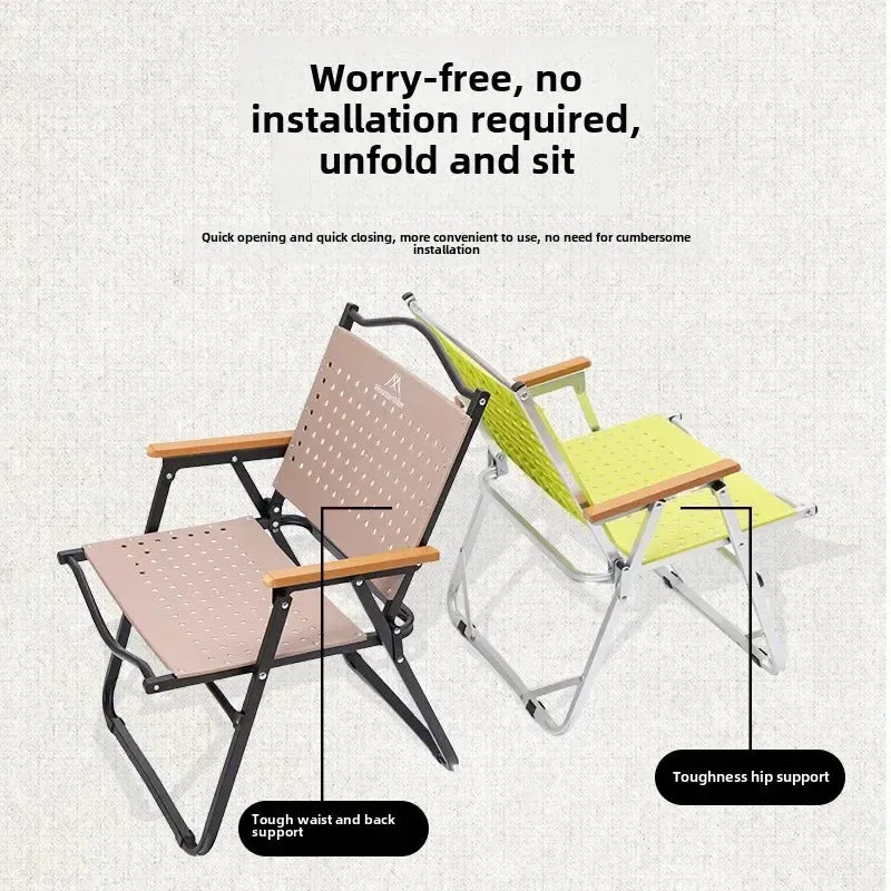 MOUNTAINHIKER New Portable Folding Camping Chairs Tourist Chairs PP/Plastic Wood&Aluminum Alloy Fishing Chairs Outdoor Furniture