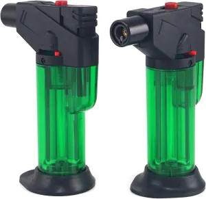 MR.TORCH Pack of 2 MR-33 4" Windproof Multi-functional Pocket Torch, Turbo Jet Flame Nozzle Cigar Lighter,Butane Refillable,Push button Trigger Start,Safety Lock,Adjustable Flame Control, Fire Starter