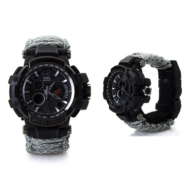 Multi-function Umbrella Rope Knife Buckle Watch | Waterproof | Compass