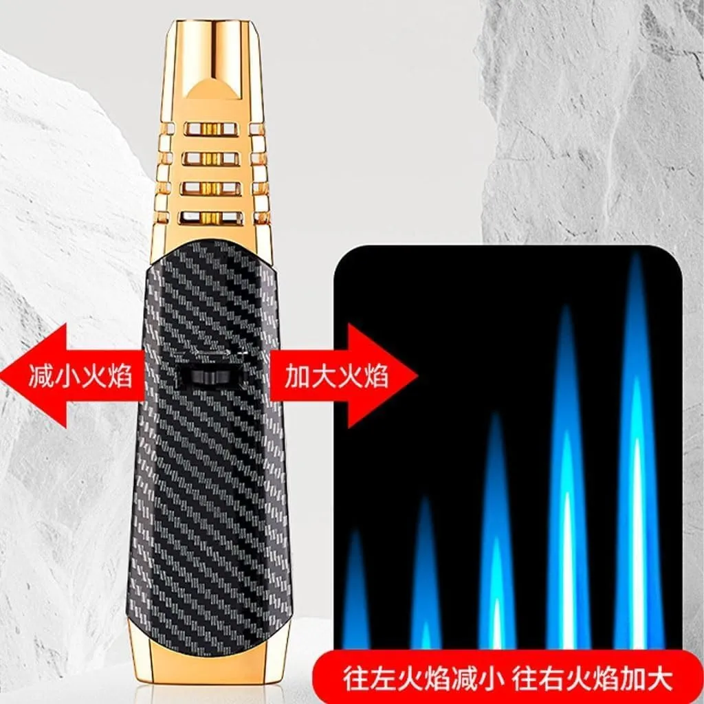 Multifunctional Dial Windproof Flame Jet Torch Lighte Metal Inflatable Straight Candle Cigar Kitchen Fireplace Outdoor Barbecue Camping Ignition Dedicated Indoor and(#99267c)