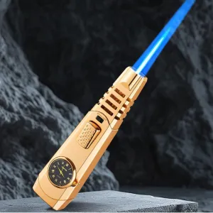 Multifunctional Dial Windproof Flame Jet Torch Lighte Metal Inflatable Straight Candle Cigar Kitchen Fireplace Outdoor Barbecue Camping Ignition Dedicated Indoor and(#99267c)