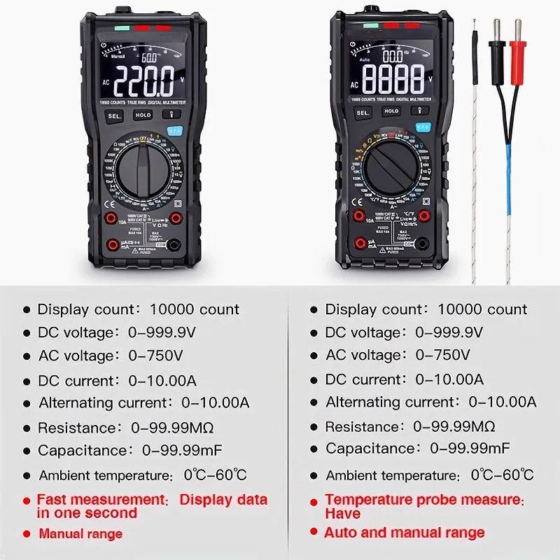 Multifunctional Digital Multimeter 10000 Counts NCV Voltage Current Testing