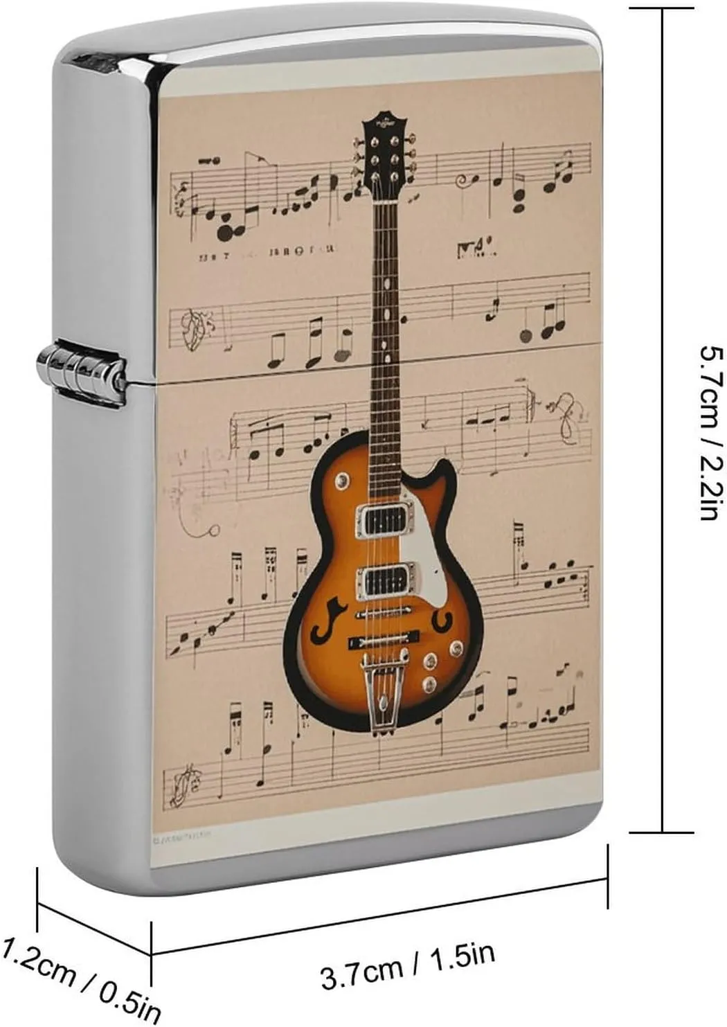 Musical Guitar PrintLighter Case Waterproof Lighter Sleeve Lighters Protective Cover with Graffiti Design