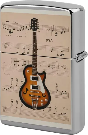 Musical Guitar PrintLighter Case Waterproof Lighter Sleeve Lighters Protective Cover with Graffiti Design