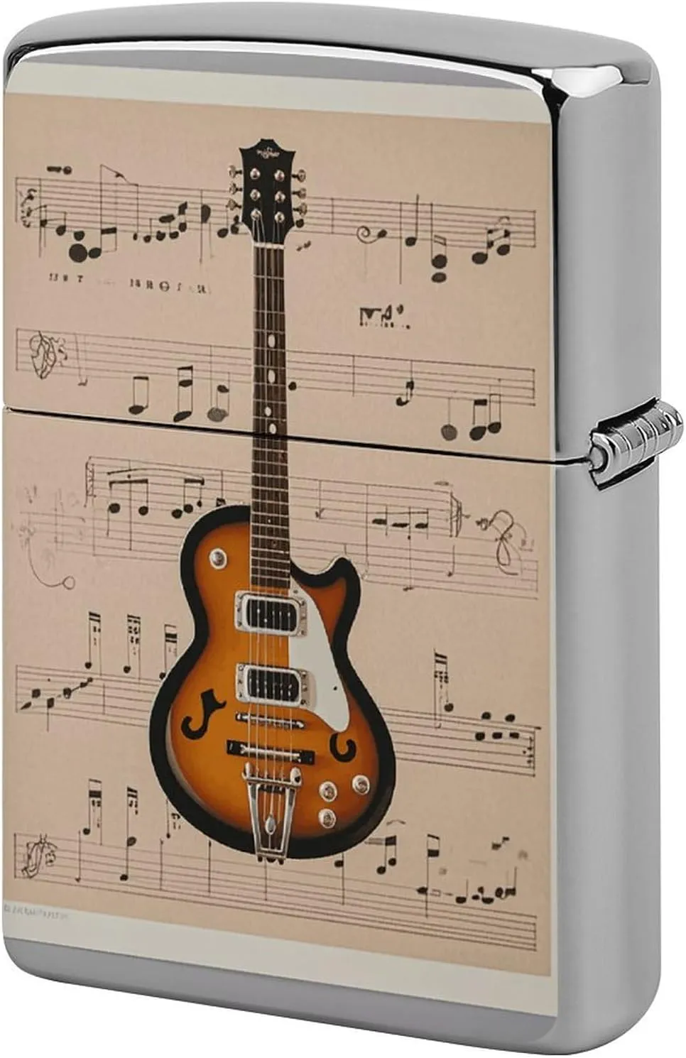 Musical Guitar PrintLighter Case Waterproof Lighter Sleeve Lighters Protective Cover with Graffiti Design