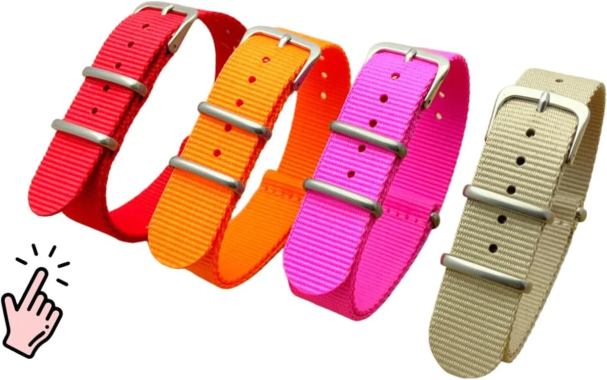 NATO Nylon Watch Band/Watch Strap - Multicolor with Stainless Steel Buckle