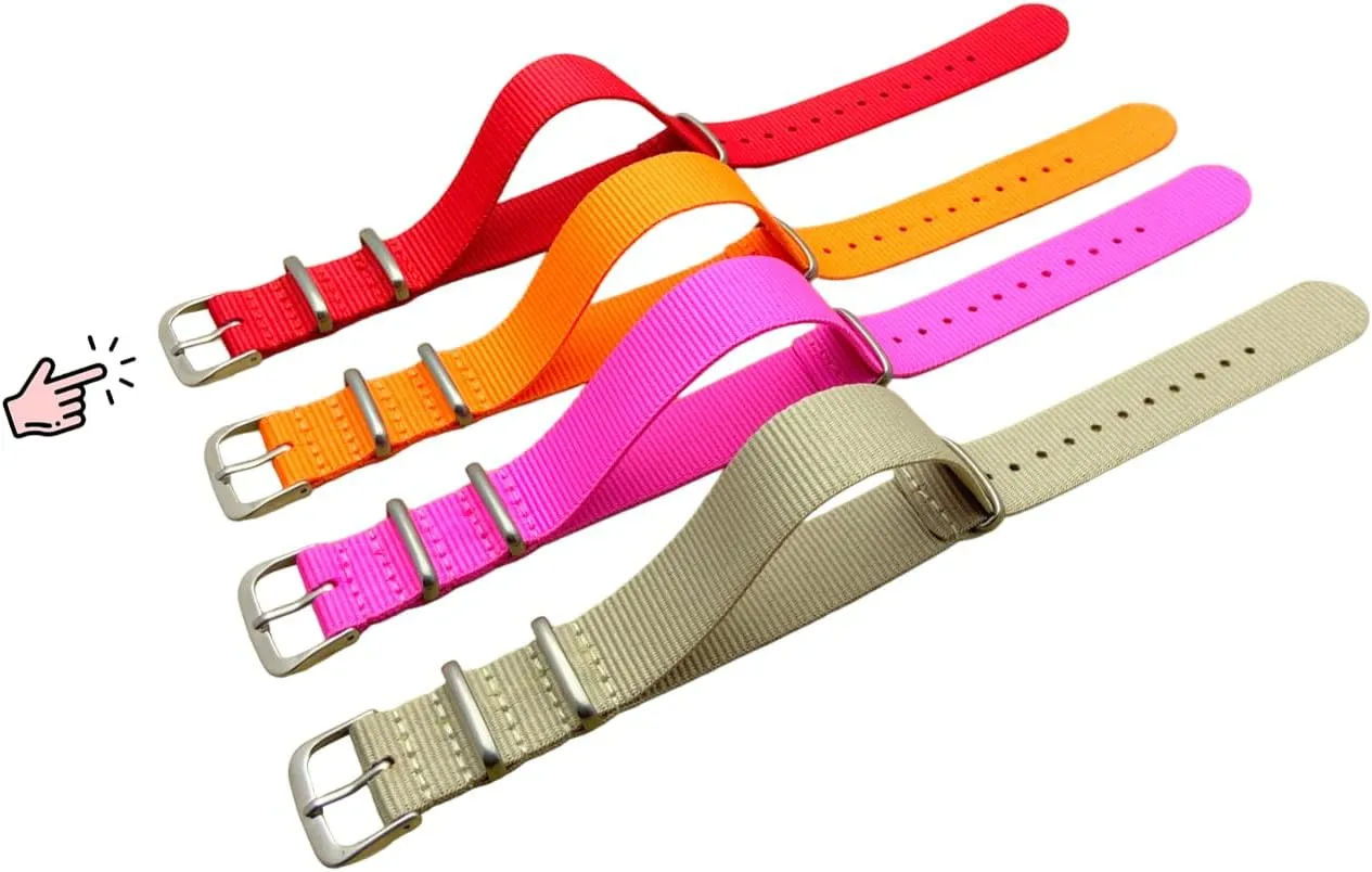 NATO Nylon Watch Band/Watch Strap - Multicolor with Stainless Steel Buckle