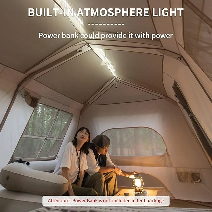 Naturehike Village Camping Tent,4/6/8 Person Tents for Camping, 60S Easy Setup Instant Tent for Family Camping, Car Camping
