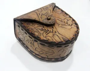 NauticalMart Vintage Embossed Magnetic Leather Case for Compass (Leaf Case)