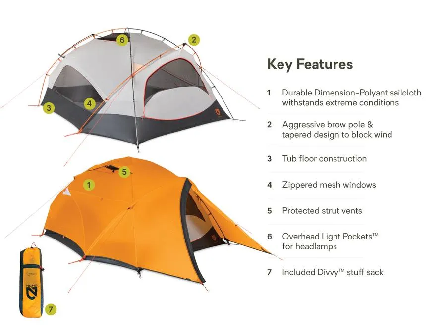 Nemo Kunai 3P 3-4 Season Backpacking Tent (2025)