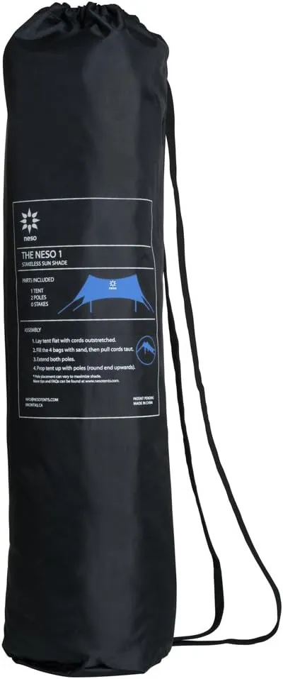 Neso Tents Beach Tent with Sand Anchor, Portable Canopy Sunshade - 7' x 7' - Patented Reinforced Corners(Periwinkle Blue)
