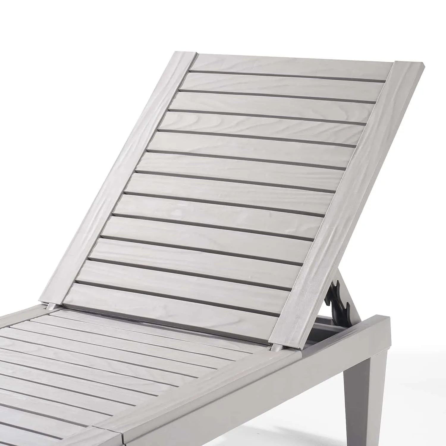 Nestl Patio Chairs - Waterproof Outdoor Chaise Lounge Chair, Set of 4 Adjustable Lawn Chairs, Lightweight Grey Chaise Lounge Outdoor